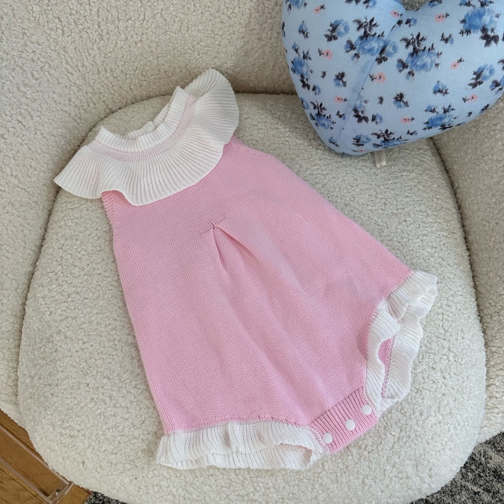 Shein girls sweater romper 90 pink white